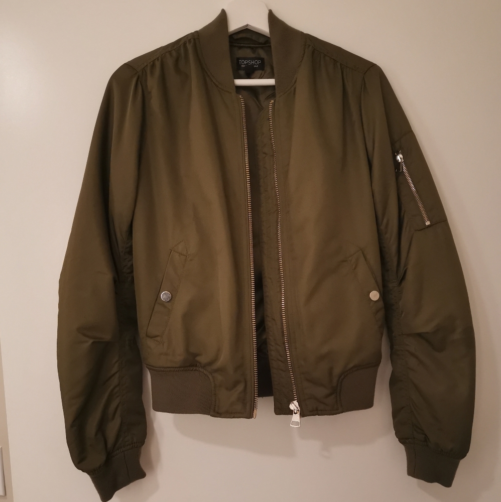 Topshop ma1 bomber jacket in green